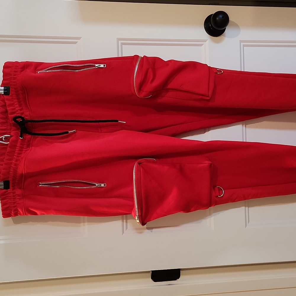 8ighth Dstrkt Red Jogging Pants with Lots of Pockets